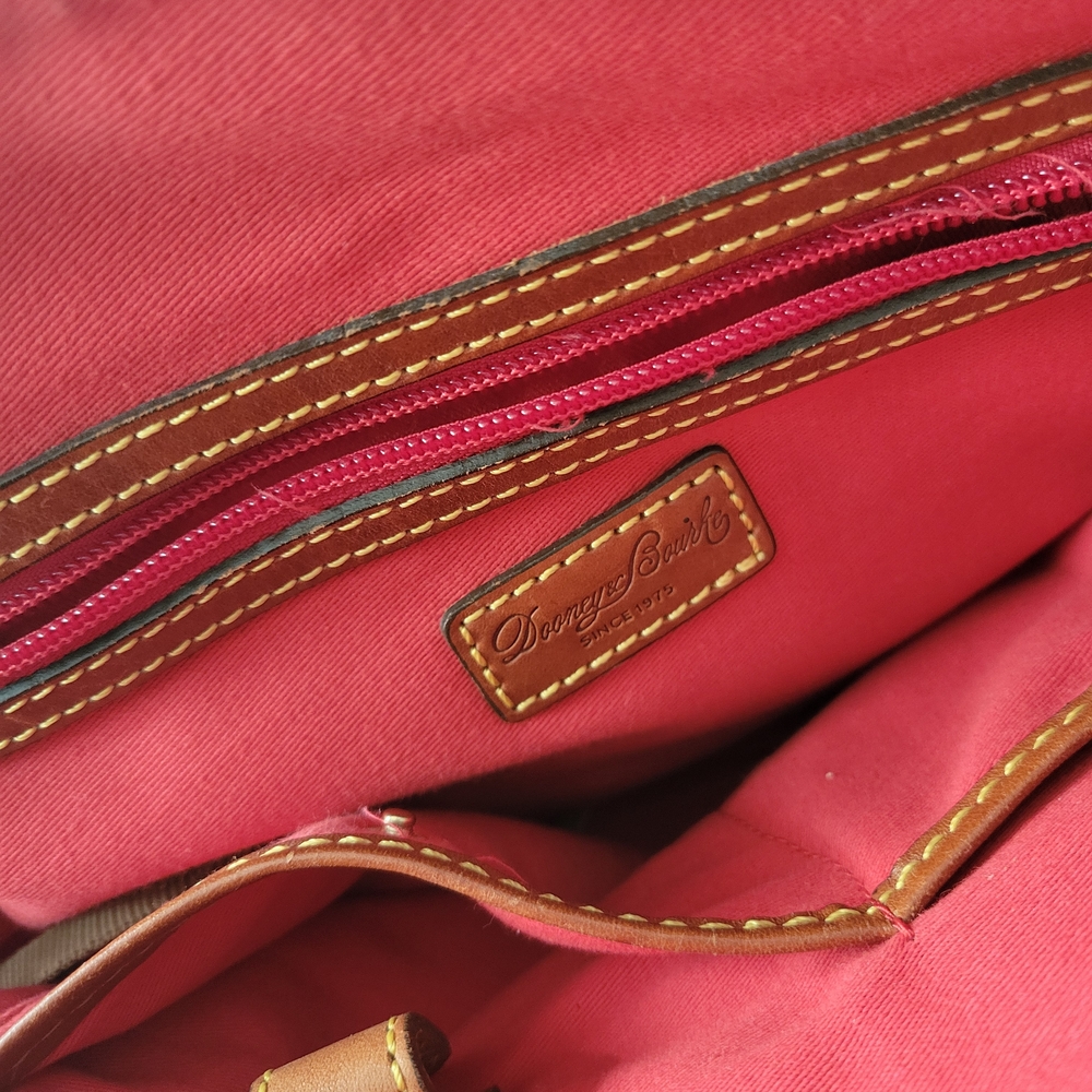 Dooney & Bourke Yellow Nylon Domed Satchel with Brown Accents - Picture 8 of 10